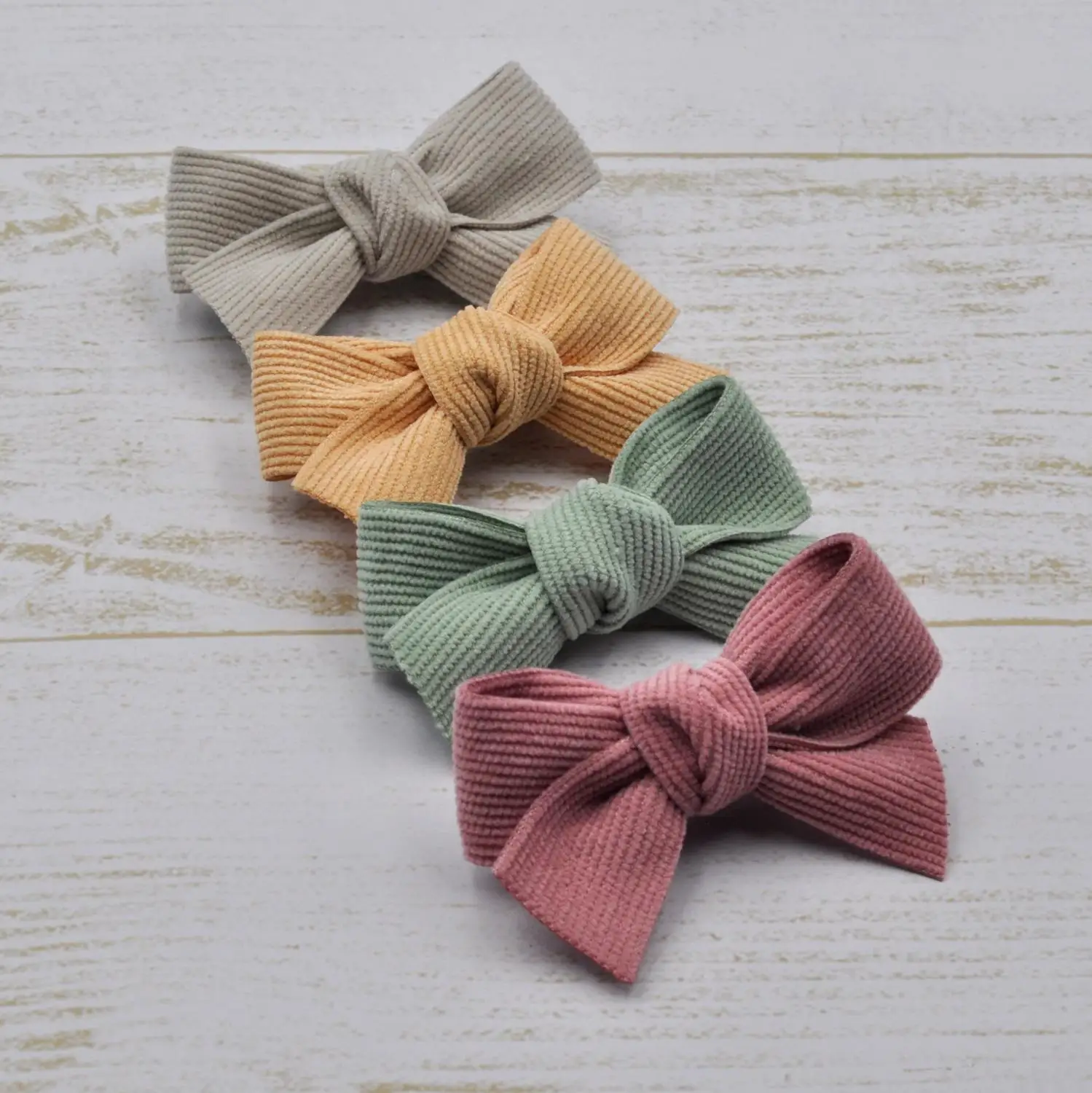 20 шт./лот тканевый бант нейлоновая повязка для волос новорожденных вельветовый