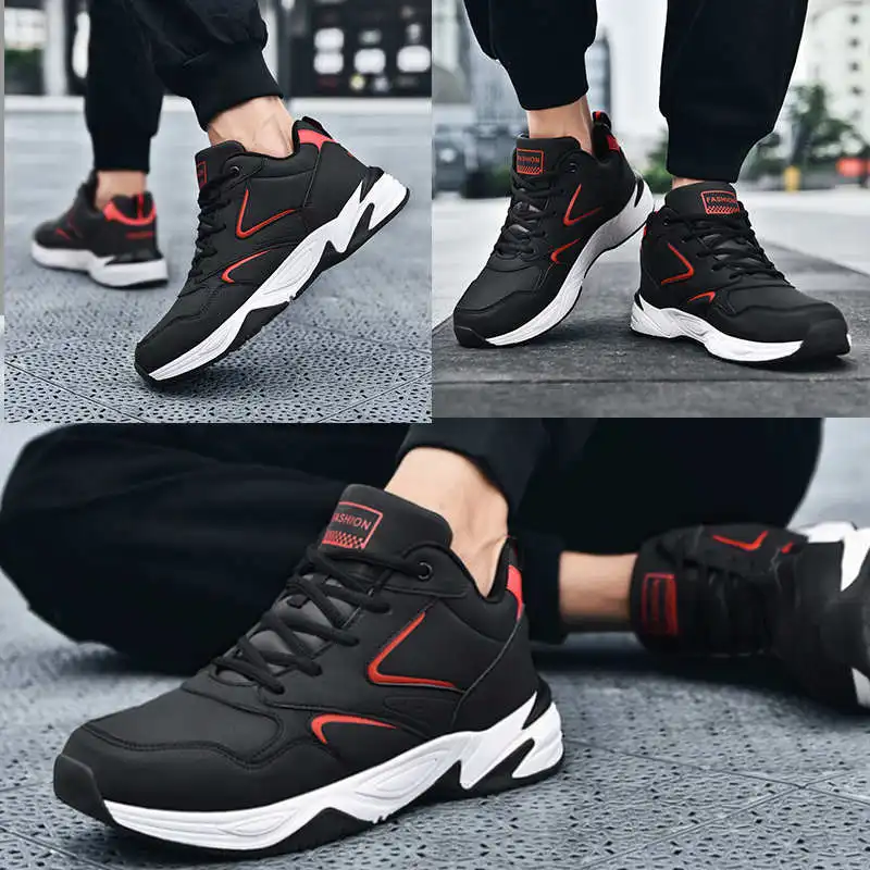 

Running Shoes For Men High-End Sports Shoes Man Top Elastic Laces Sneakers Shock Absorption Sport Men Thick Bottomed Tennis Bot