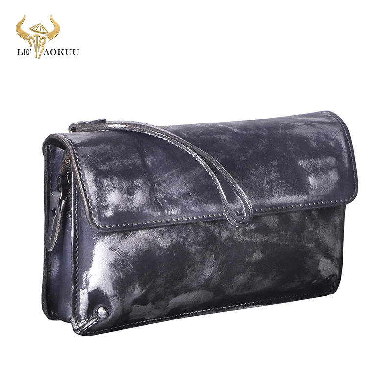 

New Hot Sale Thick Genuine leather Travel Underarm Bag Chain Organizer Wallet Purse Design Clutch Bag Handbag For Men Male 5160