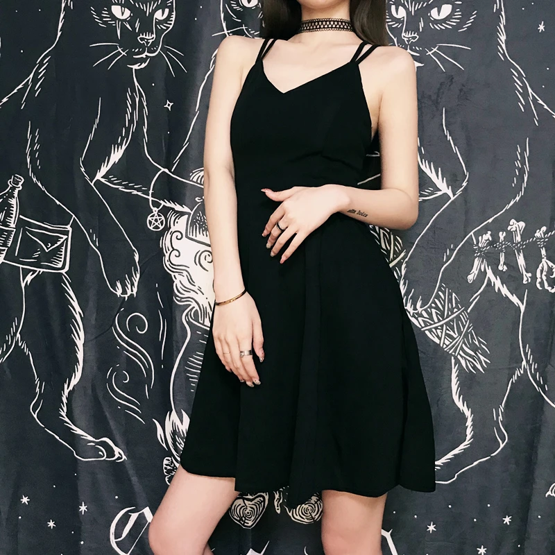 Ruibbit летнее винтажное готическое вечернее женское платье на бретельках с