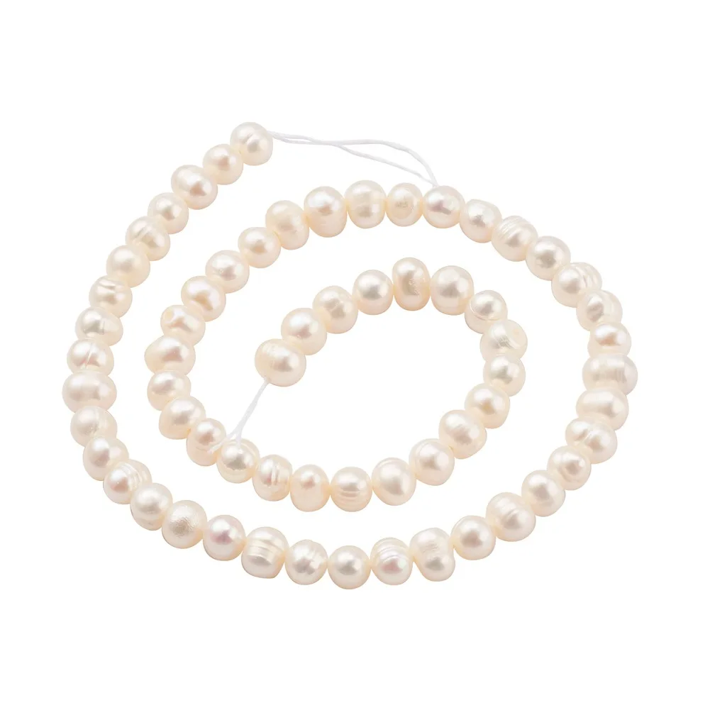 100 Natural Freshwater Pearl White Rice Shape Beads For Jewelry Making DIY Bracelet Necklace 5 6mm About 68pcs Strand