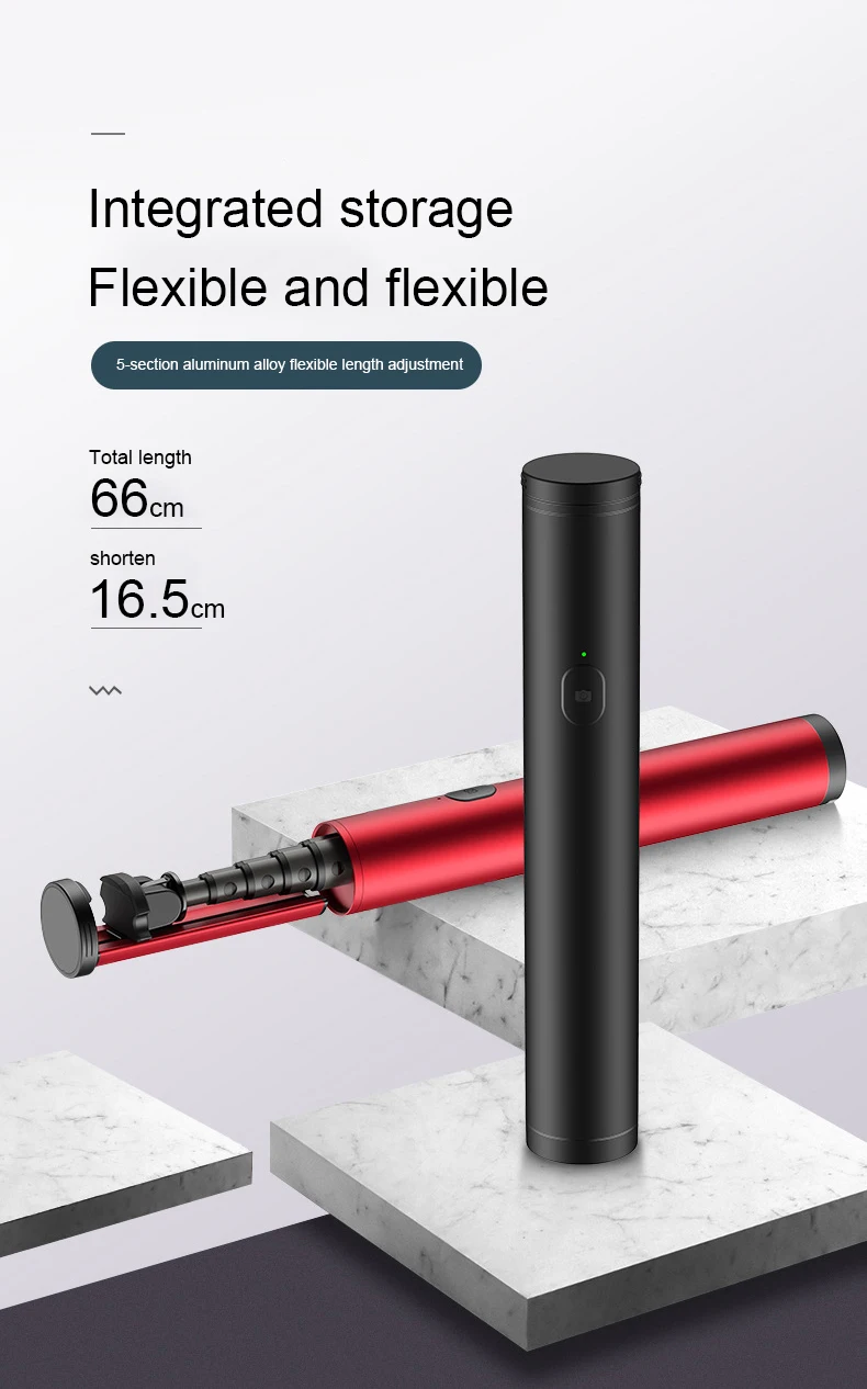 Lntegrated хранение Bluetooth мини селфи палка Скрытая телескопическая штанга телефон селфи палка гибкий Автоспуск фотография кронштейн