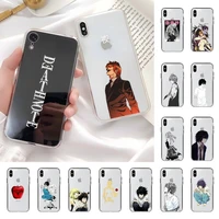 yndfcnb cute cartoon death note japanese anime phone case for iphone 13 11 12 pro xs max 8 7 6 6s plus x 5s se 2020 xr cover
