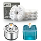 Сменные угольные фильтры и пены для поилки для кошек из нержавеющей стали 304, 4 упаковки фильтров, товары для домашних животных