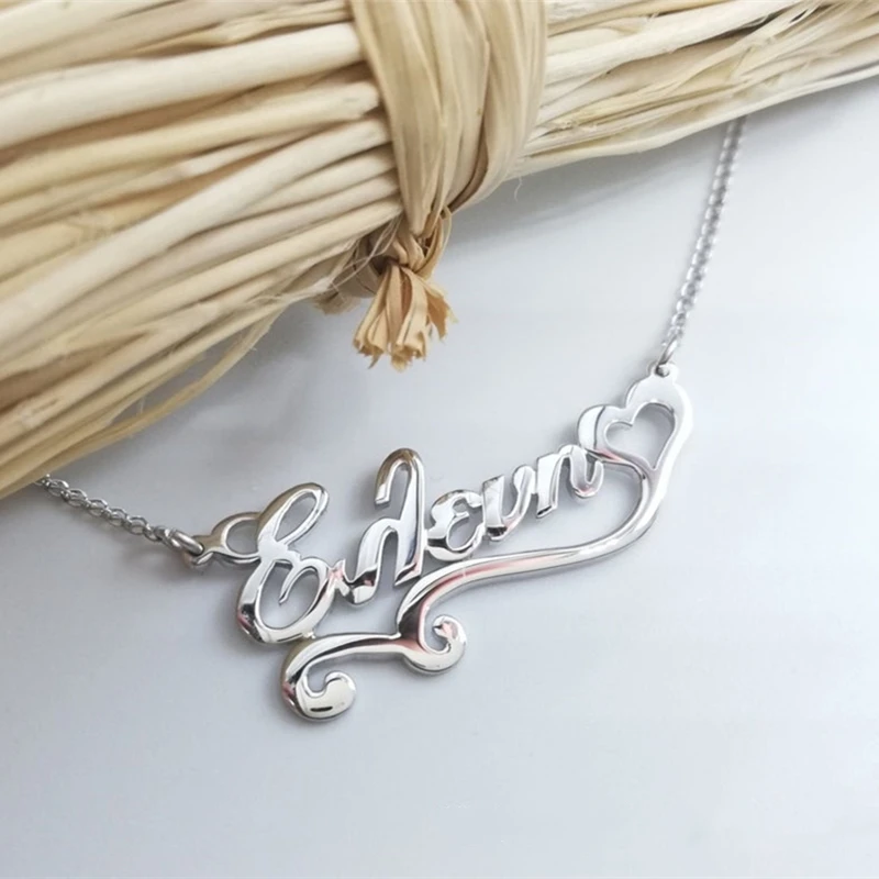 Ожерелье с милой лентой в форме сердца ожерелье именем для женщин и детей