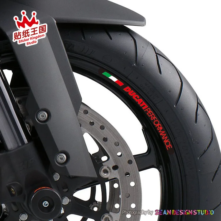 Красный 4 полосы для производительность 696 821 848 899 959 1100 1098 1199 1299 V4 Hypermotard обод наклейки наклейка со светоотражателями для велосипеда мотоцикла - Цвет: Красный