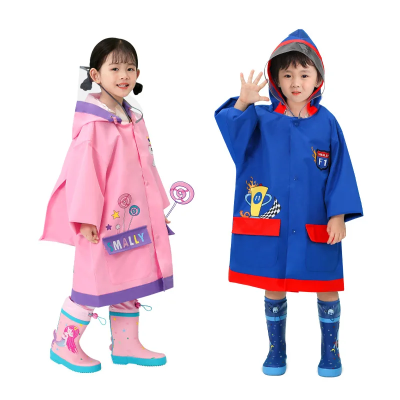 

95-175cm Rain Coat Rainwear For Children Raincoat Poncho Jacket Waterproof Outdoor Hiking Raingear With Backpack Postion