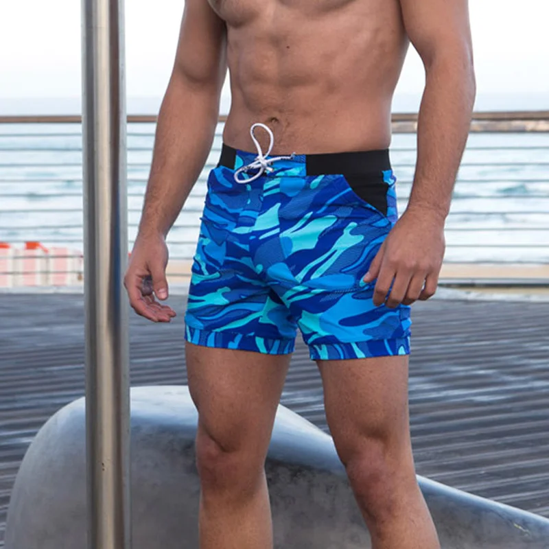 Мужские плавательные трусы купальник плавки камуфляжные пляжные боксеры для