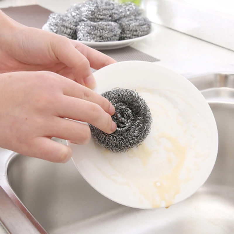 

20pcs Stainless Steel Sponges Scrubbers Cleaning Ball Kitchen Dishwashing Wire Cleaning Scourers PI669