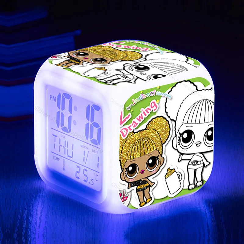 LoL Surprise Dolls Cartoon LED Alarm Clock Girls Colorful Night Light Digital Alarm LOL Dolls Toys for Children Christmas Gifts