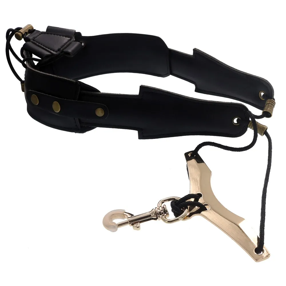 

Saxophone Leather Shoulder Sax Neck Strap Adjustable Professional Shoulder Harness Soft Leather Padded For Tenor Alto Saxs