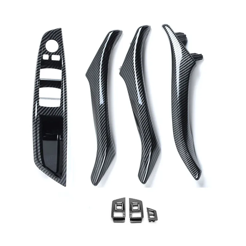 

for 5 Series F10 F11 F18 2010-2017 Car Inner Window Lift Switch Armrest Panel Door Handle Trim Carbon Fiber Styling,7Pcs