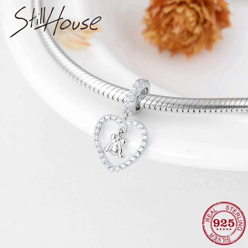 Подвеска-брелок из серебра 925 пробы с фианитами | Украшения и аксессуары