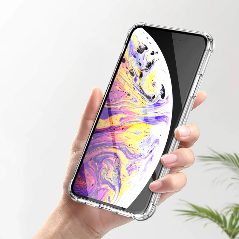 Противоударный Прозрачный чехол для iPhone SE 2020 11 Pro Max прозрачный мягкий защитный из