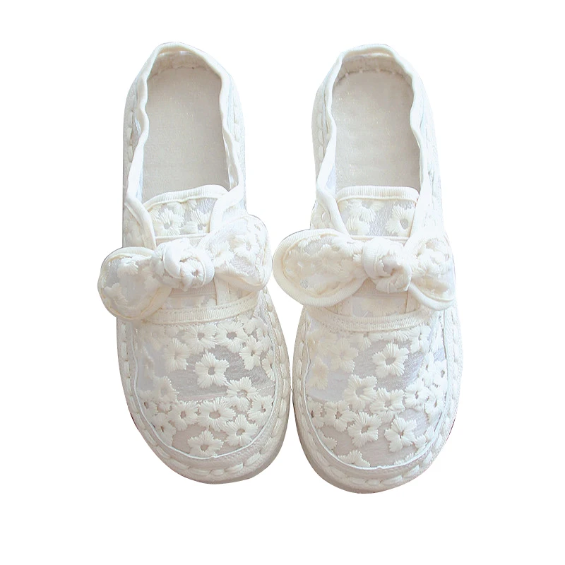 

Lace Mesh Fisherman Shoes Literature and Art Ultra-Soft Bottom Comfortable Flat Top Shoes WOMEN'S Shoes Fairy