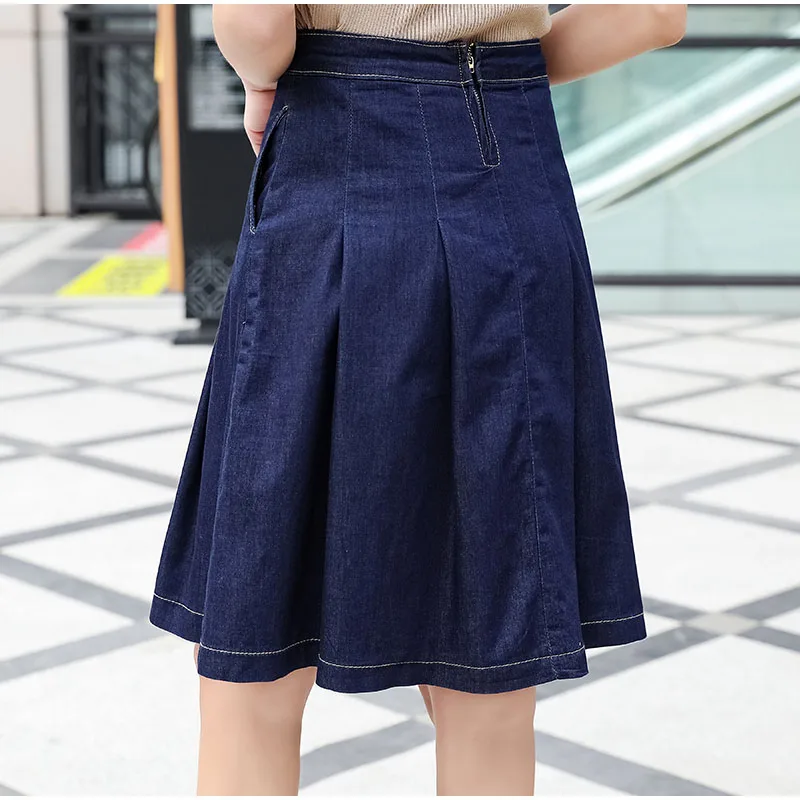Бальные плиссированные джинсовые юбки размера плюс с высокой талией 4Xl 7Xl Harajuku