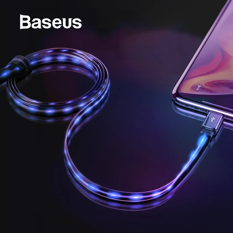 Baseus USB кабель для iPhone XR XS Max X 2.4A кабель для быстрой зарядки USB СВЕТОДИОДНЫЙ светильник кабель для зарядки для iPhone 8 7 Plus Кабель для передачи данных