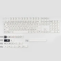 1 set black and white japanese pbt dye subbed keycaps for mx switch mechanical keyboard cherry profile key caps with 7u spacebar