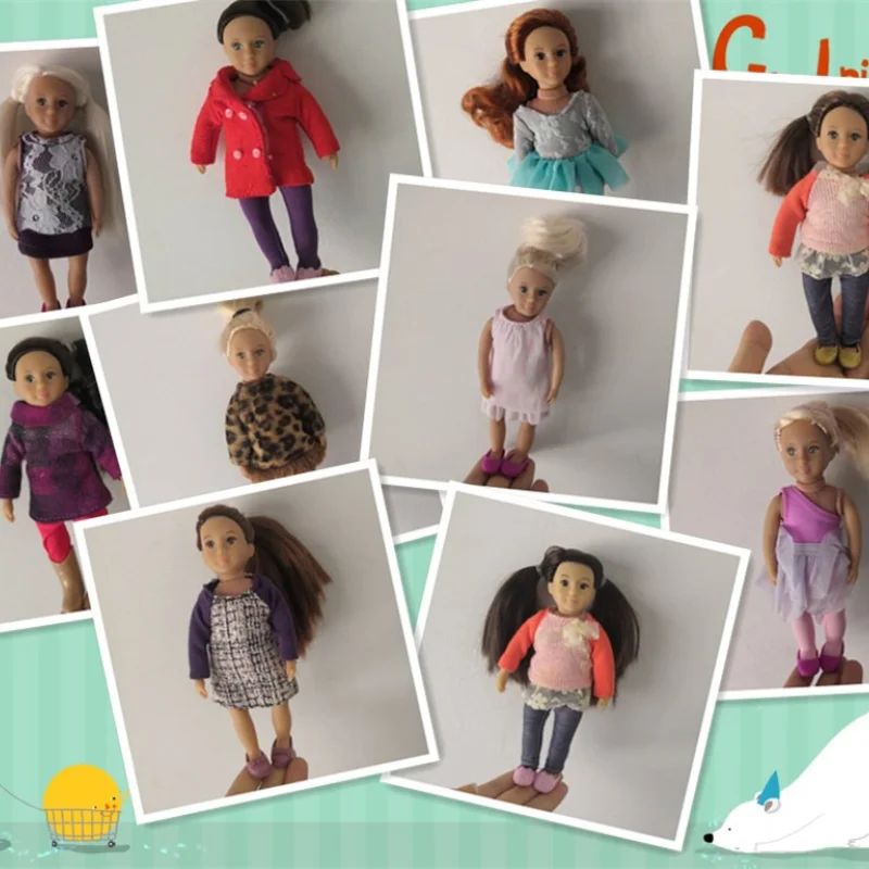 

15cm plastic doll mini og doll cute doll with clothes and shoes gift for girl