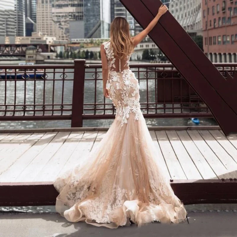 

BAZIIINGAAA Simple Wedding Dress Lace Little Beading Strapless Dress Luxury Wedding Gowns Bridal Can Be Washed Bride Dresses