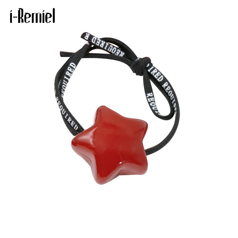 Милый детский бисерный повязка на голову с красными звездами сердцами и бантами высокоэластичные украшения для девочек.