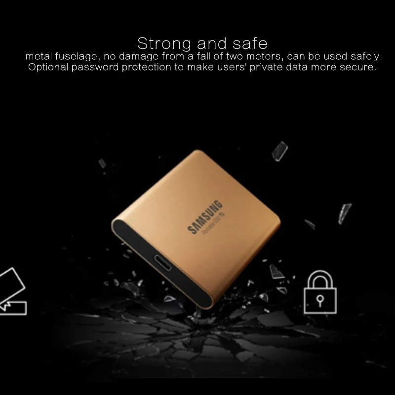 Samsung T5 портативный SSD 250 Гб внешний твердотельный накопитель 500 Гб 1 ТБ жесткий диск HD диско Дуро ssd 2 ТБ Gen2(10 Гбит/с) и назад co