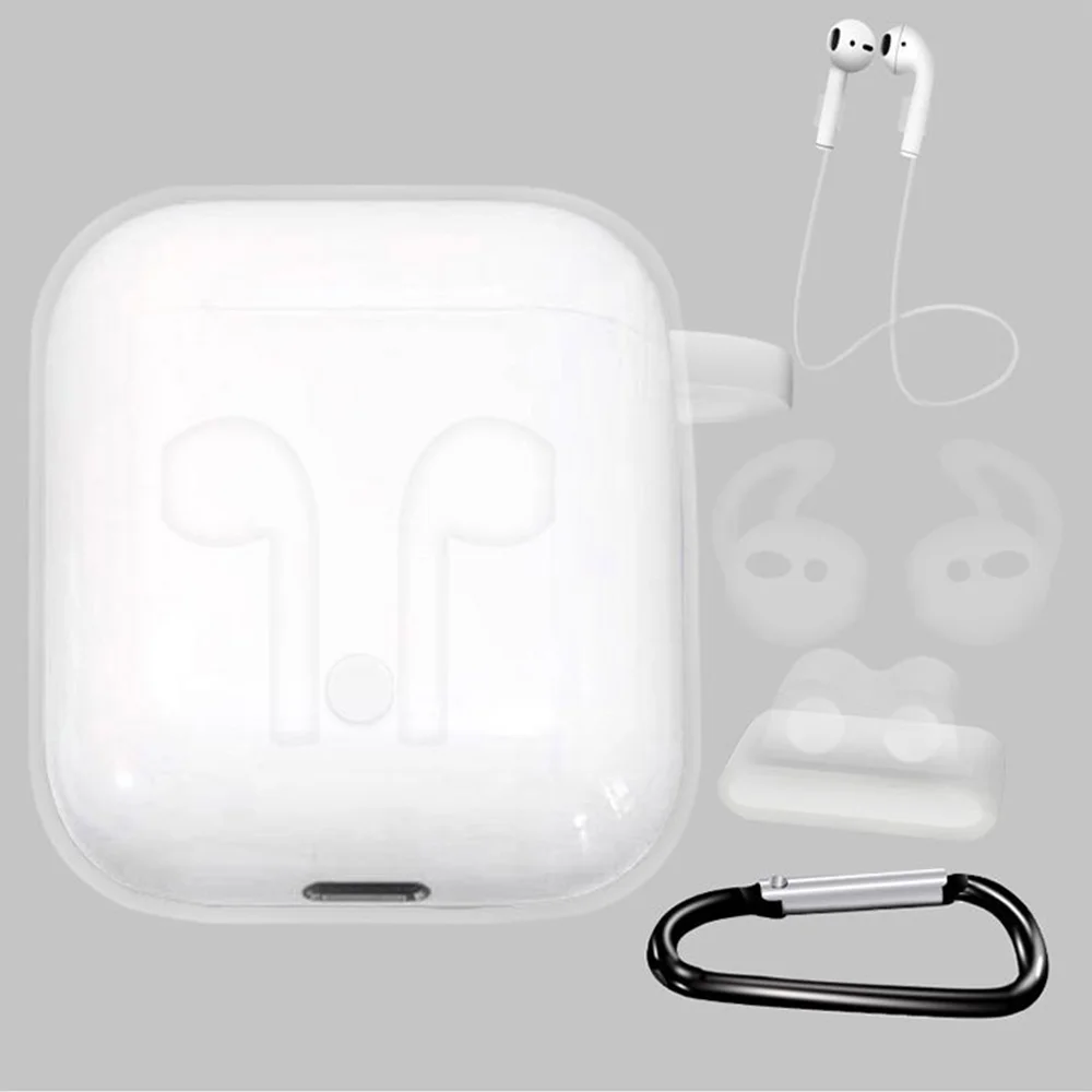 5 в 1 чехол для Airpods 1/2 Air Pods 2 силиконовый микронаушник футляр наушников