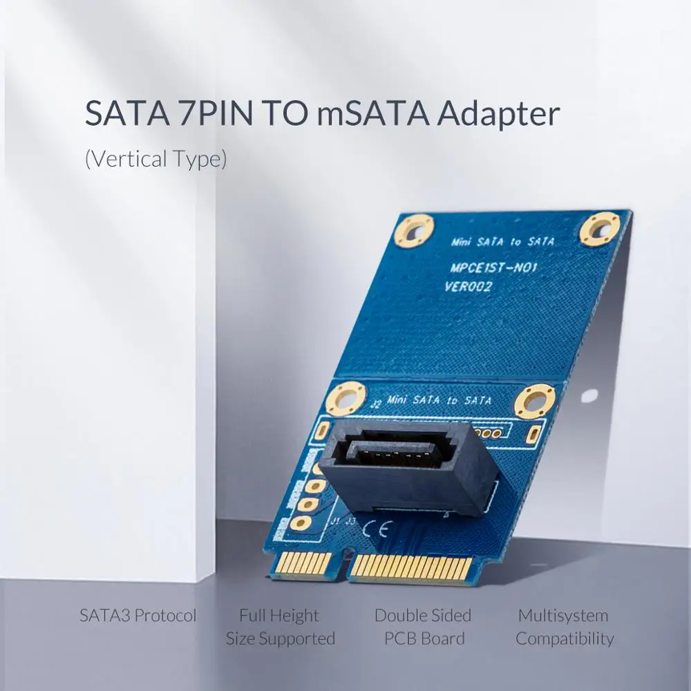 ORICO SATA 7PIN к адаптер mSATA вертикальный тип SSD адаптер Поддержка SATA3 протокол поддержка полноразмерная двусторонняя печатная плата