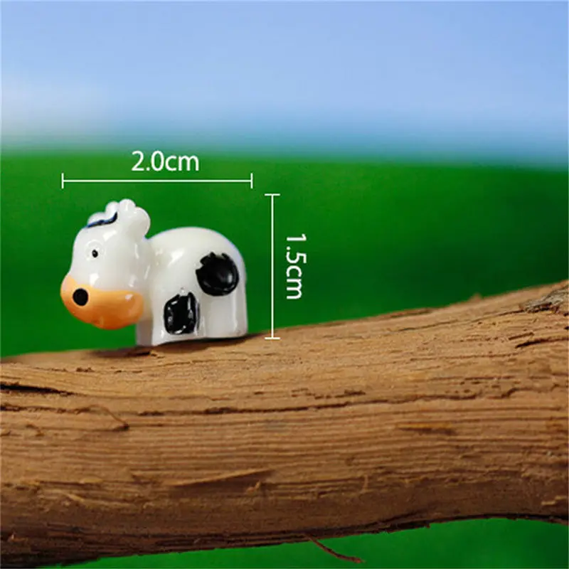 

Resin Crafts Bonsai Terrarium Garden Accessories Home Decor 2PC Mini Cute DIY Milk Cow Miniature Fairy Garden Decorations 2Color