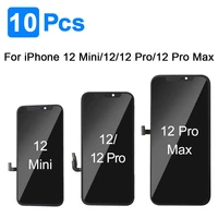 10 pcs display for iphone 12 12 pro 12 pro max oled screen replacement lcd with 3d touch assembly true tone no dead pixel