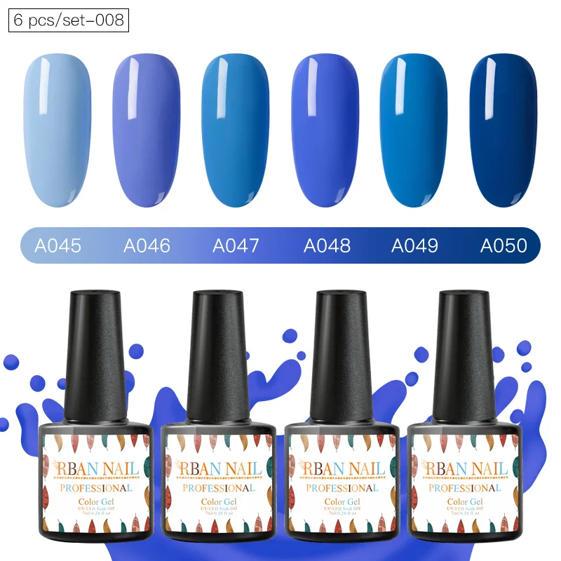 RBAN NAIL 6 шт./компл. стандартный набор искусственных гель удаляемый замачиванием