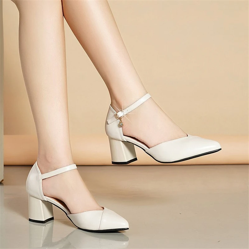 

Женские босоножки на толстом каблуке, открытые нежные босоножки с пряжкой, с открытым носком, сказочный стиль, Новинка осени 2021