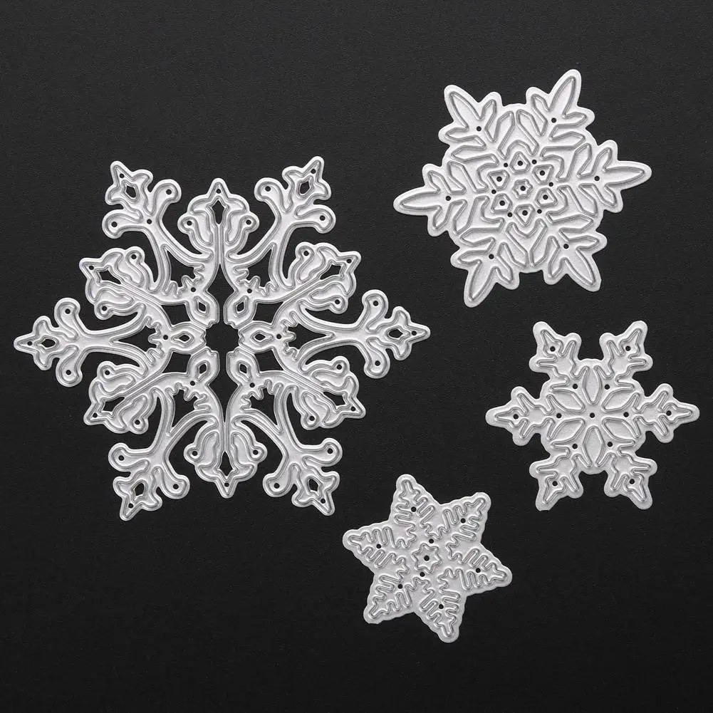 

4pcs/set Snowflake Cutting Dies Christmas Dies Metal Cutting Dies Stencils for DIY Scrapbooking Album Stamp Paper Card Embossing