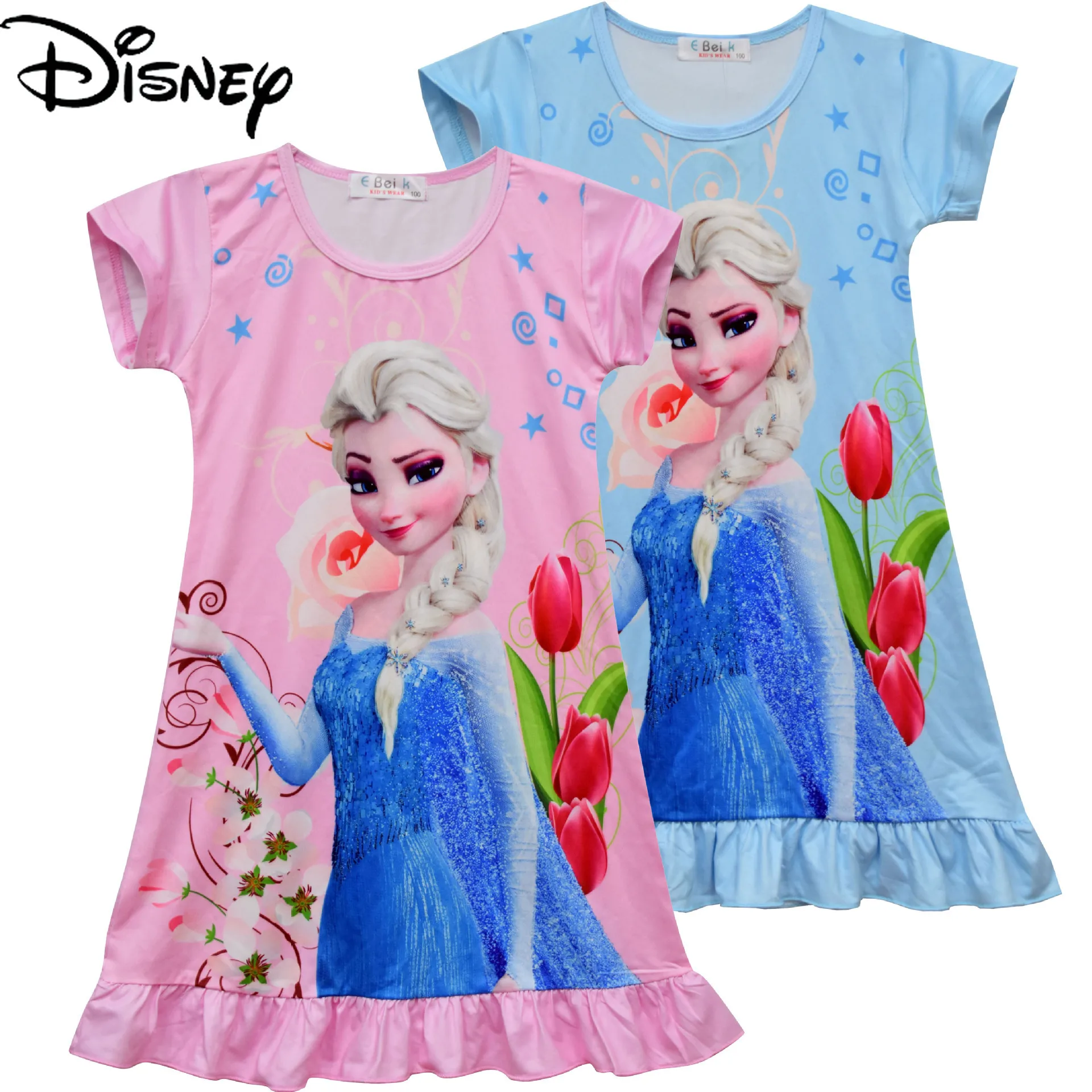 

Disney Frozen Girls Dress Nightdress Children's Homewear Milk Silk Pajamas baby girl clothes