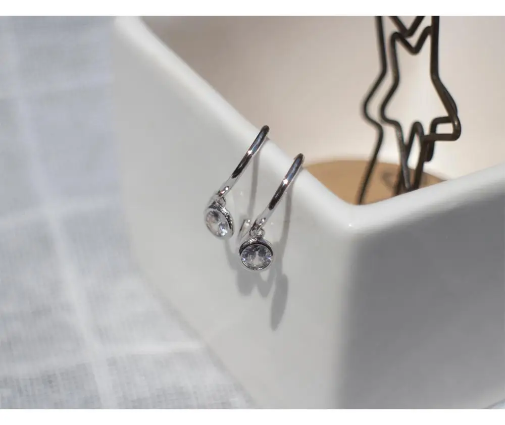 Серьги из стерлингового серебра 925 пробы, Модный Циркон, круглый короткий кулон, круглые серьги, тренд кости, дикие женские серебряные серьги, ювелирные изделия