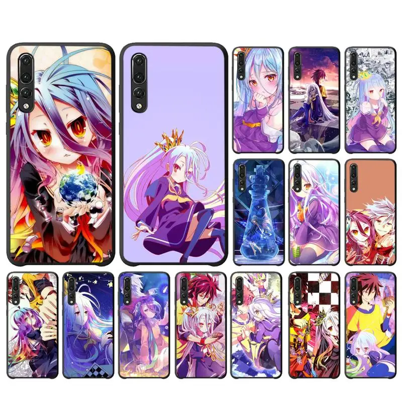 

FHNBLJ Anime NO GAME NO LIFE Phone Case For Huawei Y6 2018 Y7prime2019 funda Case for Y8p Y9 2019 Capa