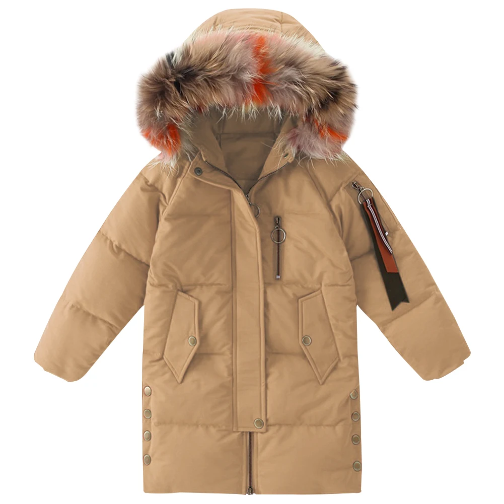 Kids Casual Down Jackets Solid Winter Outerwear Girls Warm Hooded Coats Loose Padded Puffer Clothes Cotton Tops with Zipper