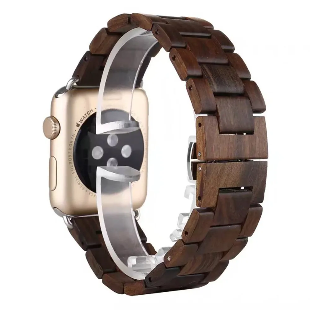 Деревянный ремешок для часов apple watch, ремешок 40 мм, 44 мм, 38 мм, 42 мм, серия 5, 4, 3, 2, 1, роскошный браслет для iWatch, наручные часы apple - Цвет ремешка: Style 4