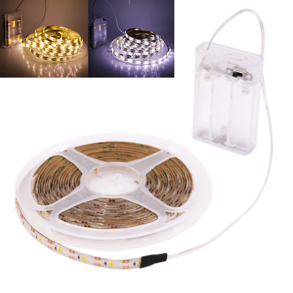 

AA Battery Led Strip Light DC 5V 60Leds/m Flexible Led Tape Light SMD 3528 2835 Waterproof Led Light Stripe 0.5m 1m 2m 3m 4m 5m