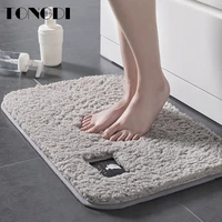 tongdi bathroom carpet mats soft shower quick drying absorbent fiber suede non slip rug decoration for home bathroom kitchen