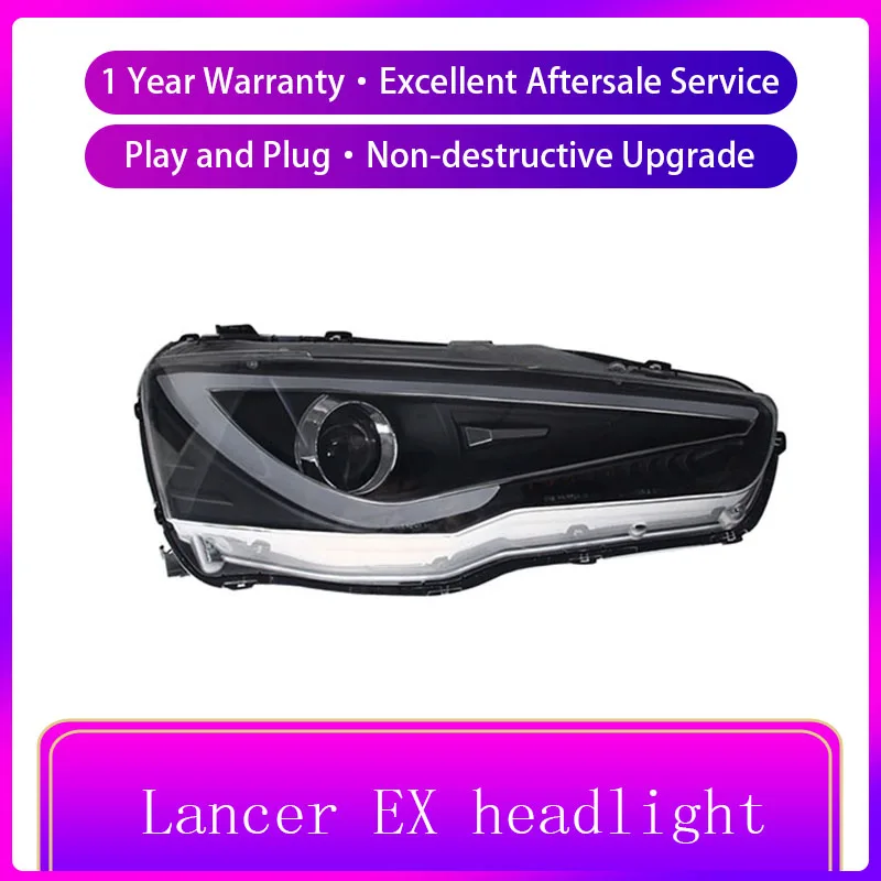 

For 2009-2018 Year Lancer Exceed LED Headlights With DRL Be-xenon Projector Dynamic Turning Signal