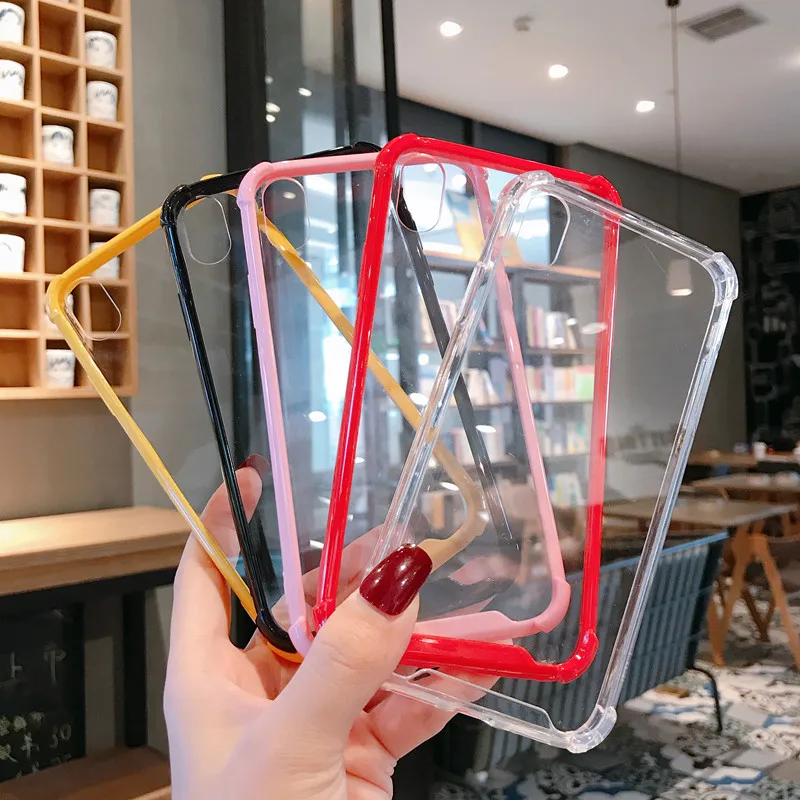 Clear Anti-scratch Acrylic Hard Back Cover Phone Case For iPhone 11 11pro max TPU Frame shockproof for iphone 6 7plus X Xs XR | Мобильные