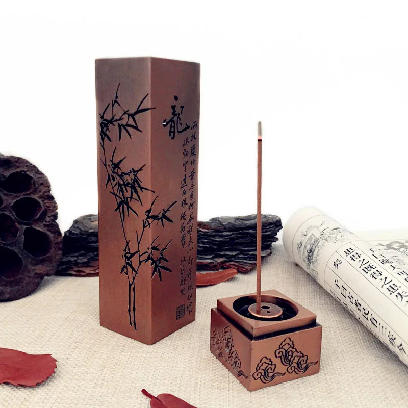 13 см антипуевая медная горелка палочки для благовоний печь Гуаньинь бамбук