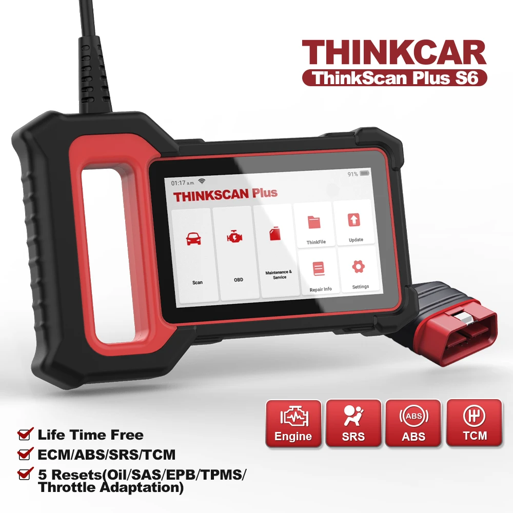 

Thinkscan Plus S6 Professional Auto Scanner ABS SRS AT ENG System Diagnose Oil/EPB/TPMS/SAS/Throttle Body Reset Free Code Reader