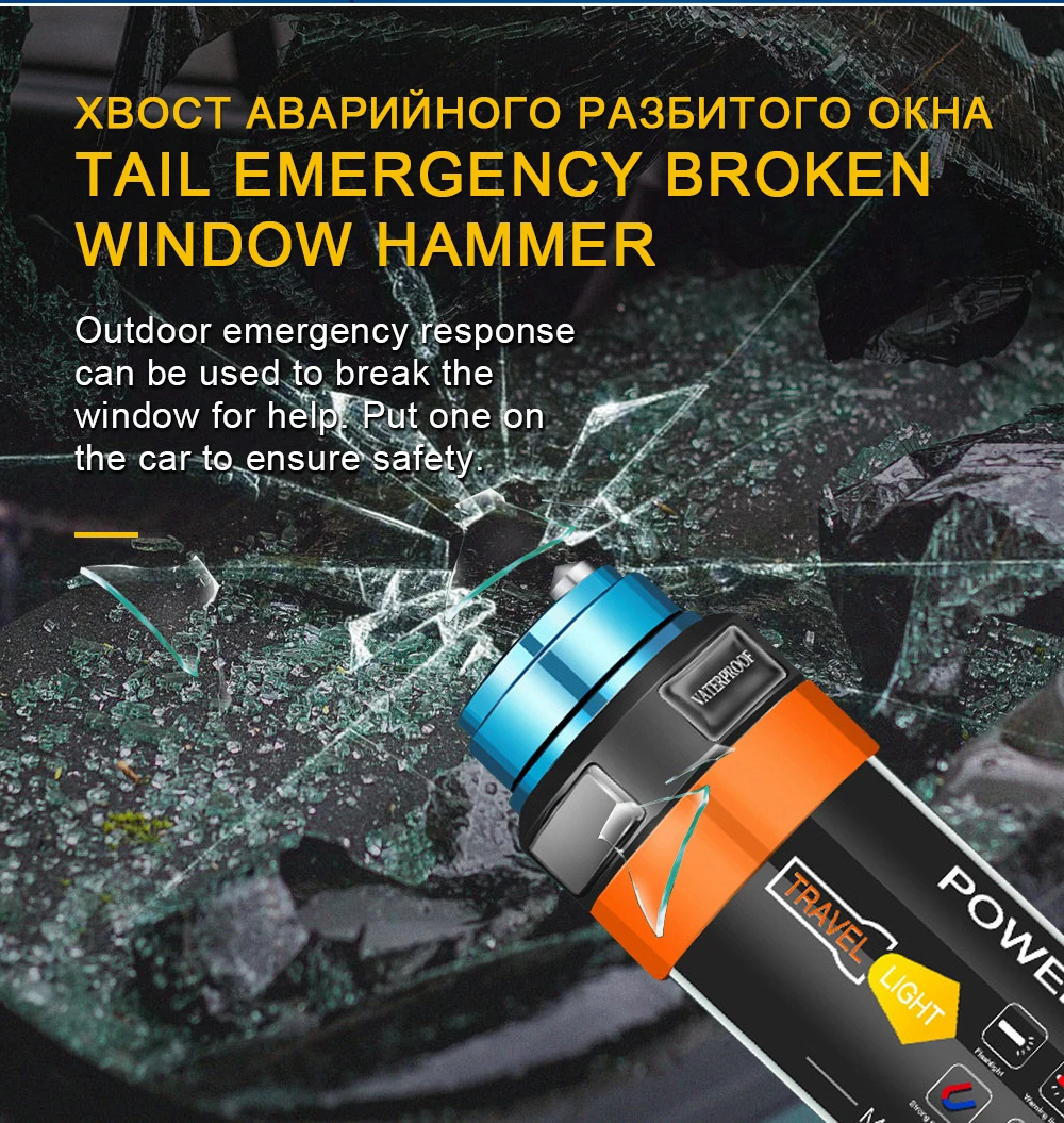 Многофункциональный светодиодный светильник-вспышка, фонарь для кемпинга, светильник-палатка, лампа для работы, Предупреждение, перезаряжаемый светильник, водонепроницаемый