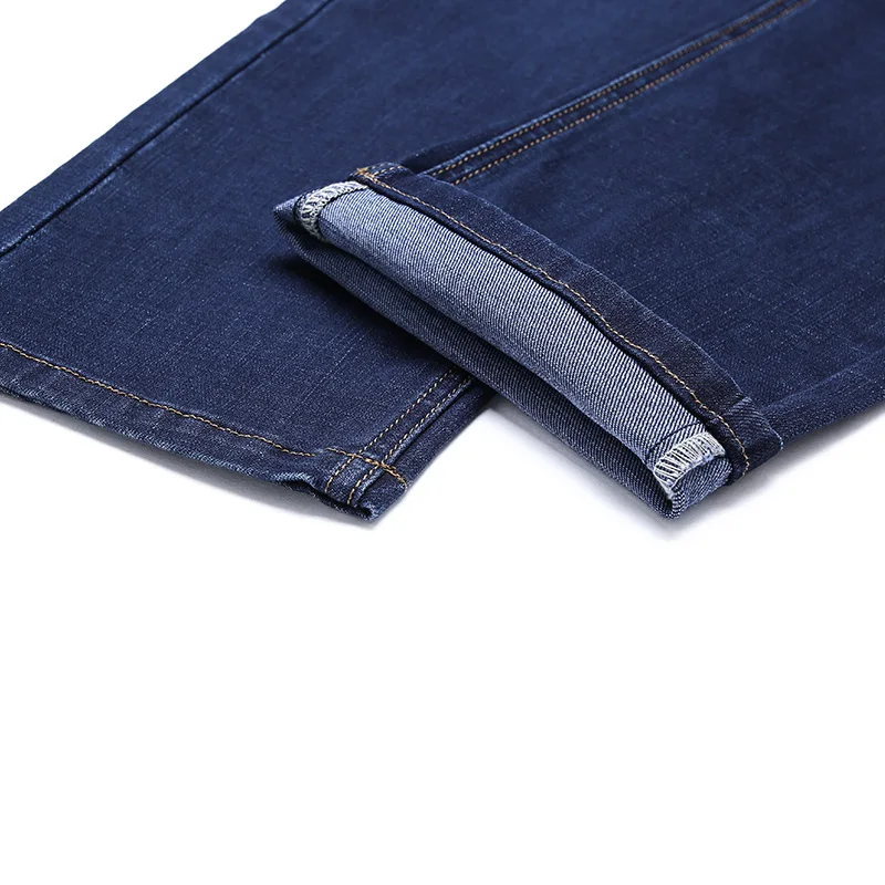 

BAIDAFEILI Plus Size 38 40 Blue Black High Waist Mens Jeans 2020 New Business Casual Straight Men Denims Pants Slim Fit