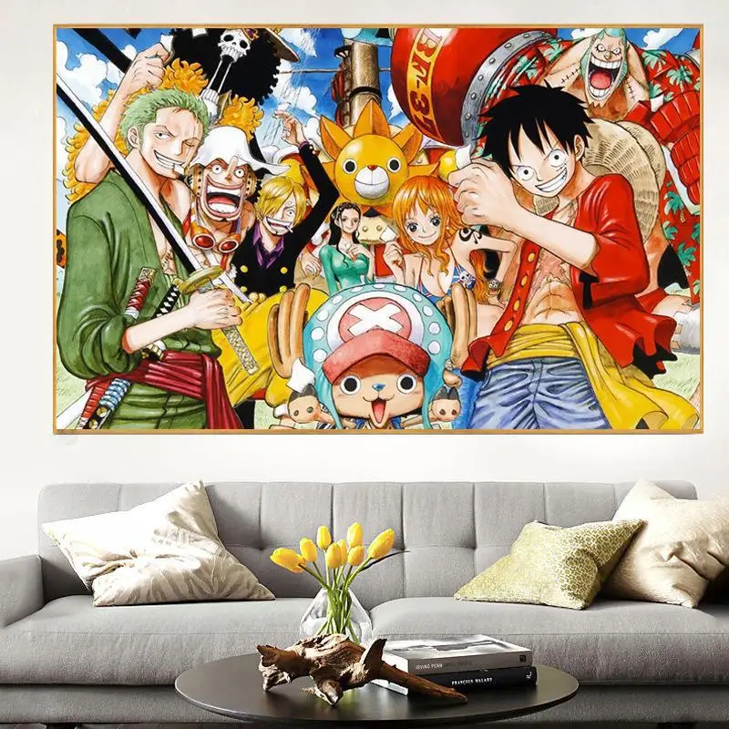 

2020 New Diy Dot Sticker Diamond Cross Stitch Cartoon Anime One Piece Living Room Bedroom 5d Diamond Painting Full Of Diamonds