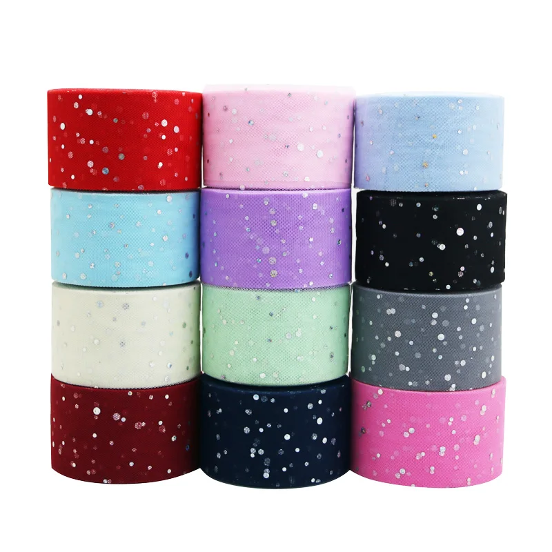 

Атласная лента с блестками и жемчугом, 10 ярдов/рулон