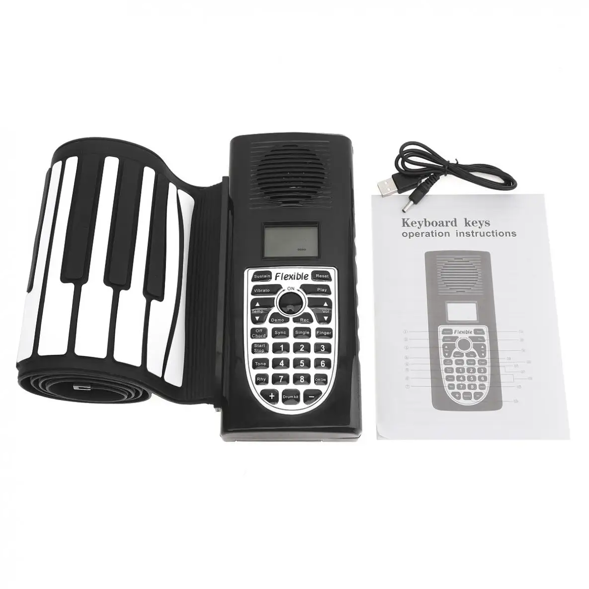61 Keys USB MIDI Output Roll Up Piano Electronic Portable High Quality Silicone Flexible Keyboard Organ Built-in Speakers