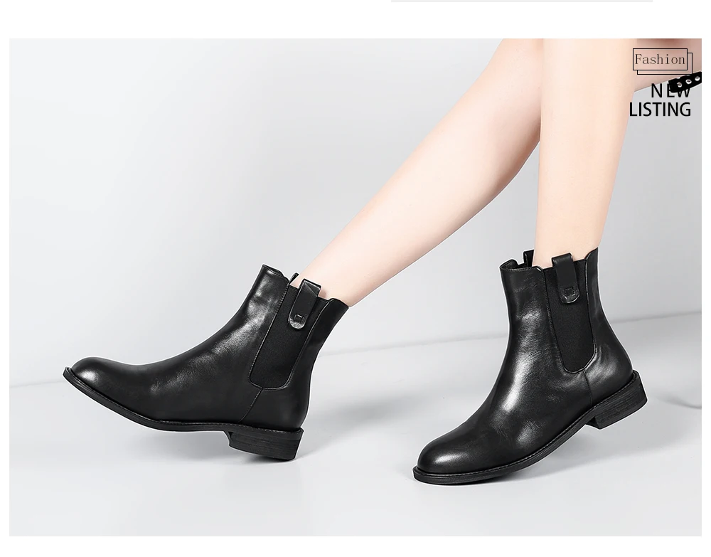 SOPHITINA Solid Women's Boots High Quality Genuine Leather Square Heel Comfortable Round Toe Shoes Special New Ankle Boots PO247